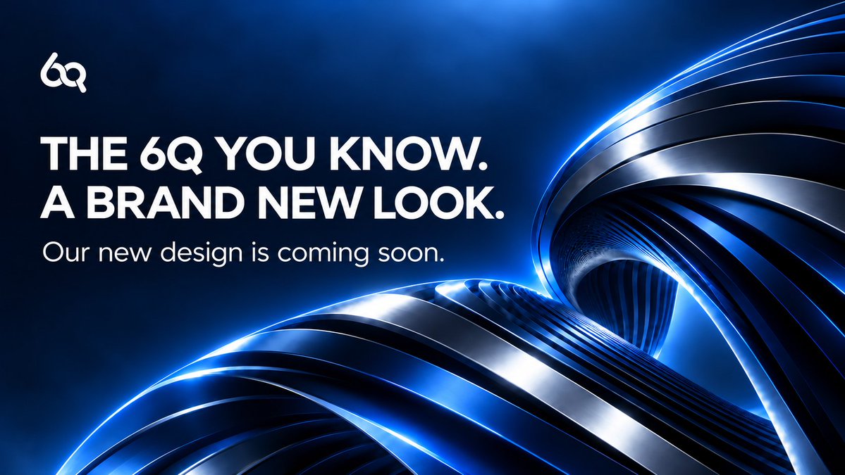 sixqnetx's tweet photo. ✨ The 6Q you know, with a brand new look!
Our new design is coming soon.
🔔 Stay tuned to discover the new 6Q!
#6Qnet #6Q https://t.co/BtYMv3L8eP