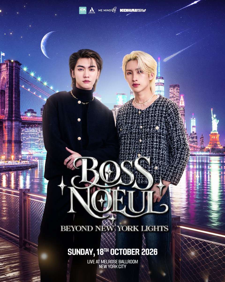 MemindyOfficial's tweet photo. 🗓️ 18/10/2026 | 17:00 GMT-4

BossNoeul Beyond New York Lights 2026 

Keyword &amp; Hashtag

🗝️BN in USA 2026
#️⃣BossNoeulFMinNYC 

⏰16:45 น. GMT-4

#Bosschaikamon #ShawtyBoss #Noeulnuttarat #MagentaBoy #BoNoh https://t.co/RIBj6d3VnH