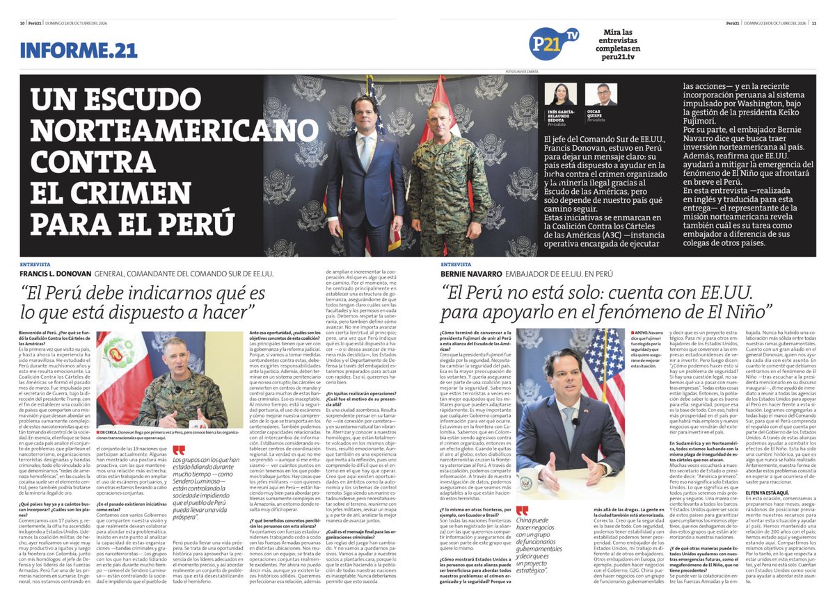 eloymarchan's tweet photo. Perú 21 no solo es el medio más sobón con Keiko Fujimori, ahora también es un boletín de la Embajada de Estado Unidos y del gobierno del fascista Donald Trump. Miren las tres páginas de cherry que publicaron hoy: https://t.co/PXszkzyRAo