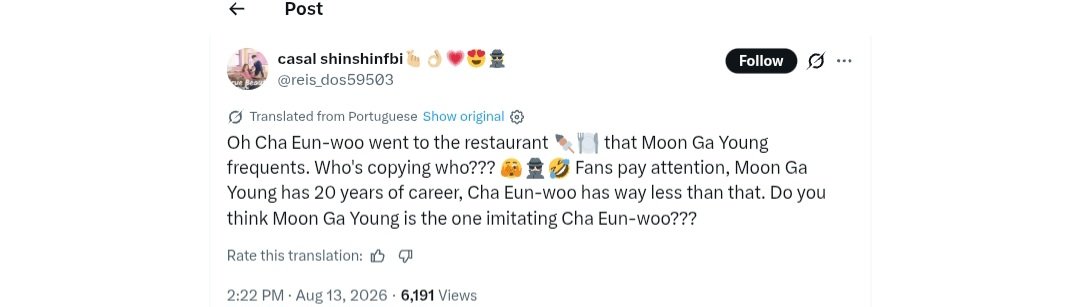 vovodebbc's tweet photo. She is shinshin but is not eunwoo fan ..She only links Ga-young to Eunwoo to get Ga-young more attention. Otherwise, she’s not an Eunwoo fan at all. The only thing she does is spread dating rumors about the two of them. https://t.co/WOHqzghl5Q