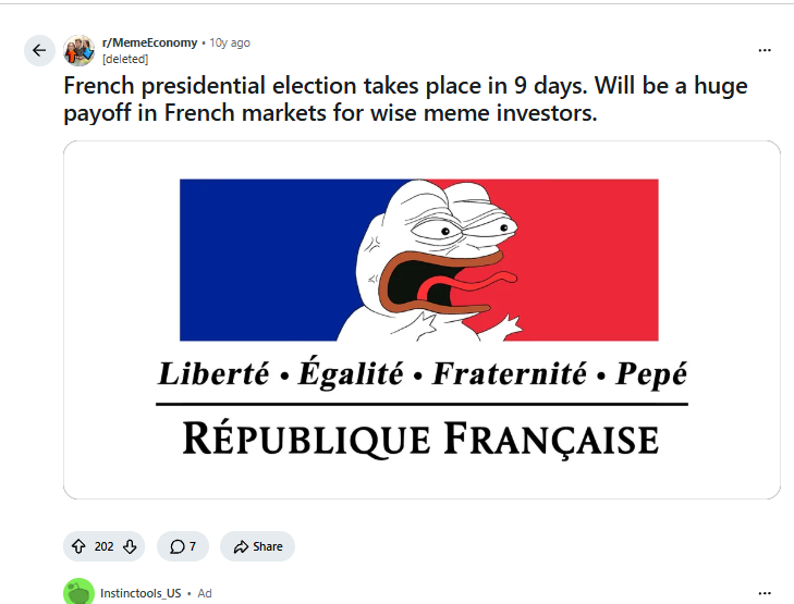 RSspeedrunSOL's tweet photo. A FRENCH PEPE POSTED 10 YEARS AGO WITH NAME??

NOT TO MENTION HE MENTIONES MEME INVESTORS...

THIS IS ACTUALLY GIGA

https://t.co/moU7UaUHiU https://t.co/YzCHomRDMA