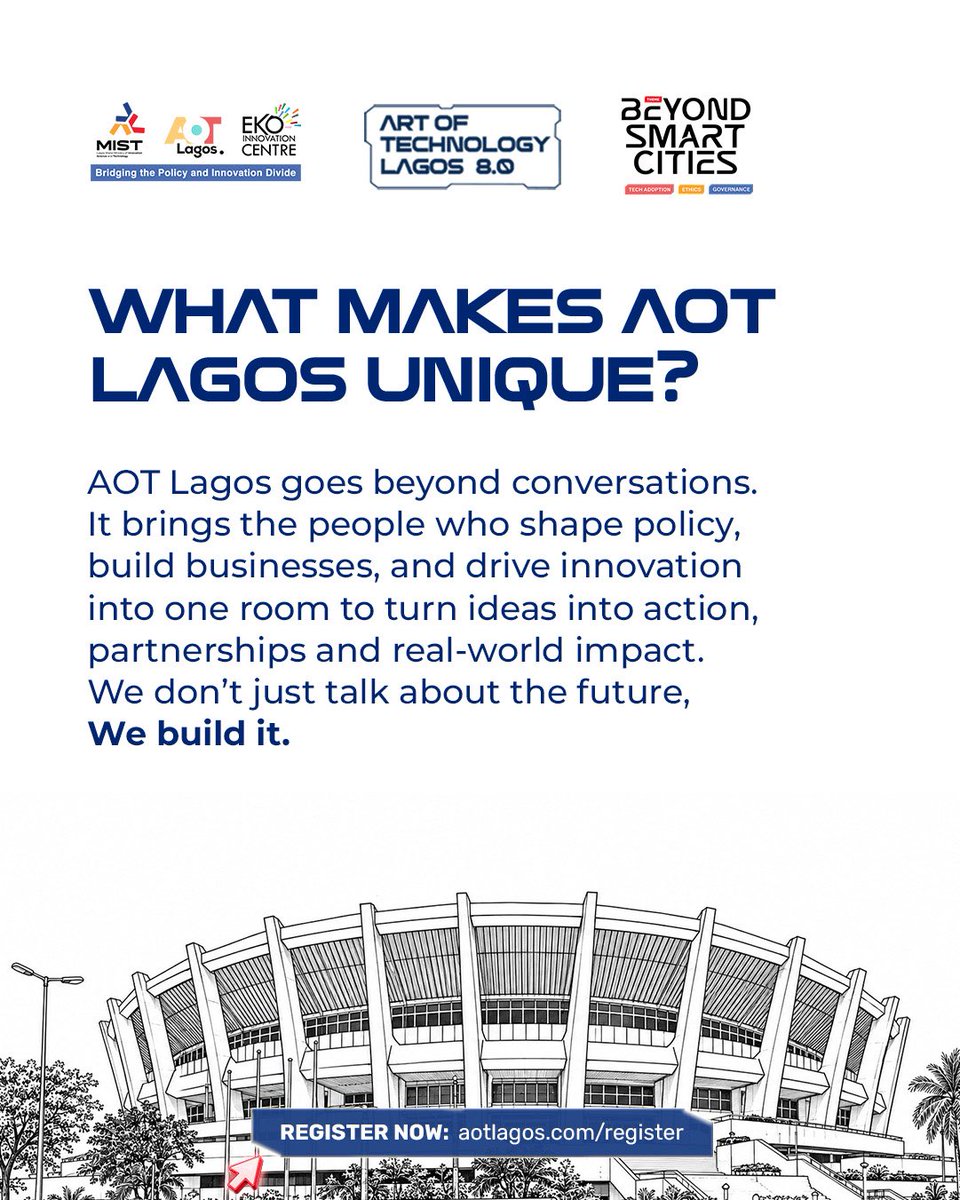 LagosAot's tweet photo. 🔗 Register Now: https://t.co/fxngo0Ftlg

#AOT8 #AOTLagos #BeyondSmartCities #TechAdoption #TechGovernance #TechInAfrica

@EkoInnovation @ProjectGdm @lasgmist @TunbosunAlake @vgafolabi https://t.co/FtwN6Dfgfy