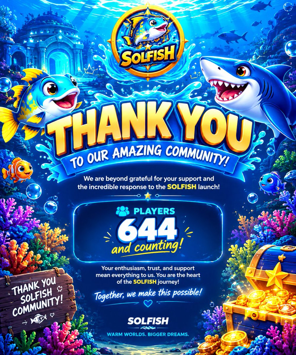 solfishofficial's tweet photo. 💙🌊 THANK YOU, SOLFISH COMMUNITY! 🐟

We're beyond grateful for your support, trust, and for being part of this journey. This is just the beginning! 🚀

🐠 Together, we make this possible!

🌐 Website: https://t.co/6fn1wPXjTM
🌐 Discord: https://t.co/DM1d77CoyZ

#SOLFISH https://t.co/Xg0uhYi1Zv