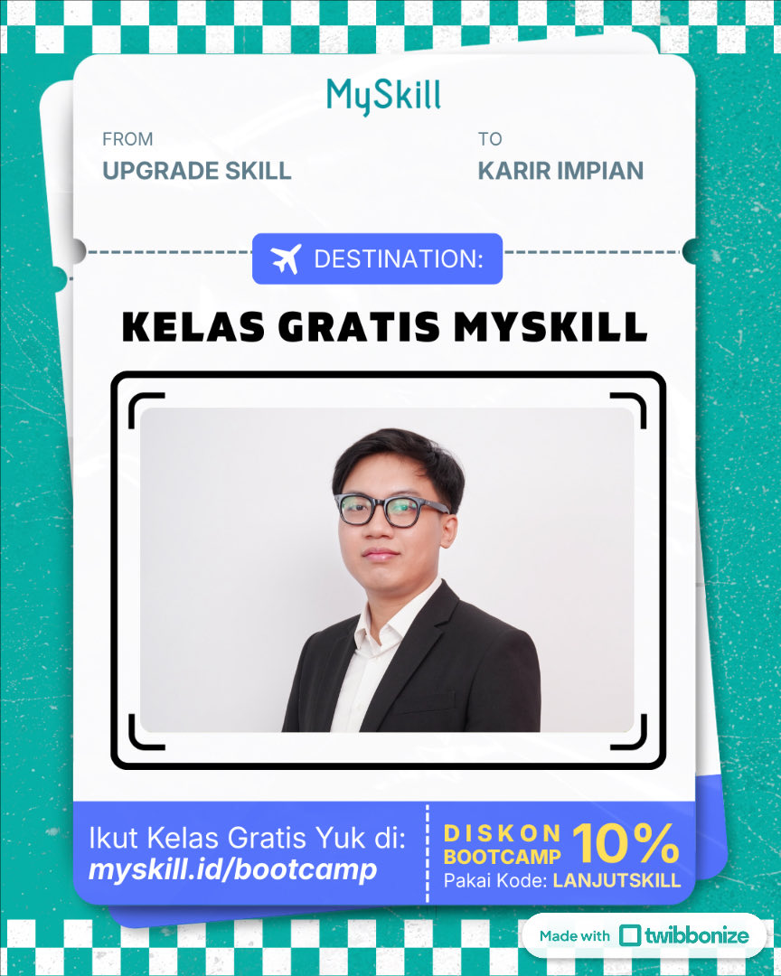 adityafakhrizl's tweet photo. Halo! Aku Aditya Fakhrizal Sudrajat, dan aku ikutan Short Class, sebuah program kelas gratis dari @myskill_id Kelas ini menyediakan banyak topik-topik pilihan seperti Digital Marketing, Microsoft Excel, Data Analysis, UI/UX Design dan masih banyak lagi. https://t.co/ku26pcCcUx