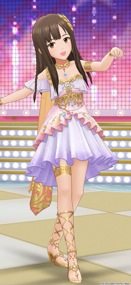 RinyaP_428's tweet photo. #水本ゆかりの清楚な10時18分の音色
#水本ゆかり #水本ゆかり生誕祭2026 
『エアリアルメロディア』

ゆかりのSSR衣装で一番好きな衣装ですね！その中でも太ももの金のリングが魅力的で、足を動かすと照明の光が当たってキラキラ輝くのが魅力的で好きです✨😇💘 https://t.co/1LPu3N4Mkt