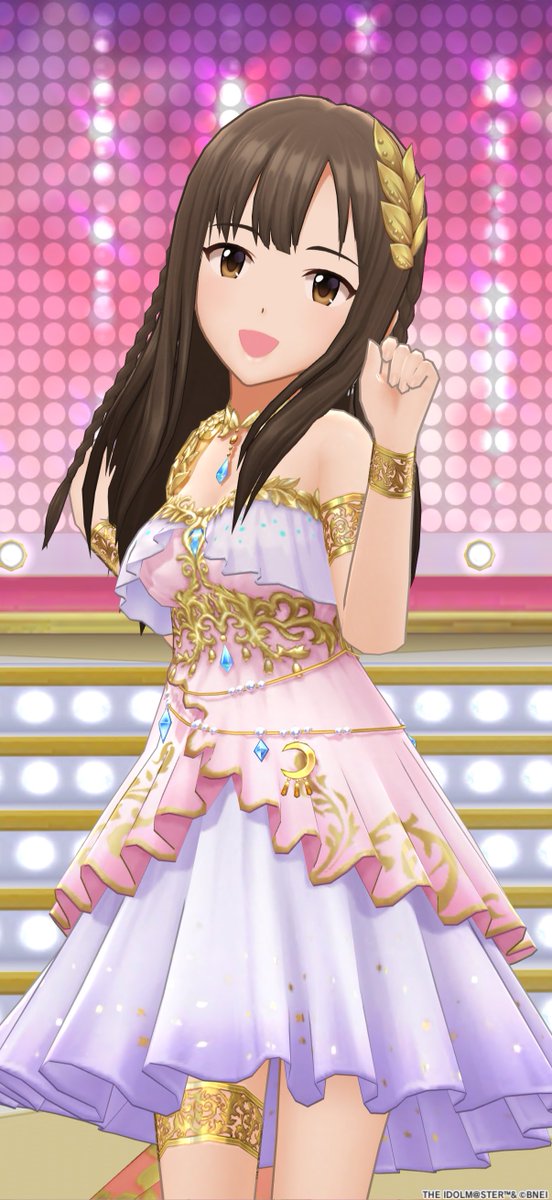RinyaP_428's tweet photo. #水本ゆかりの清楚な10時18分の音色
#水本ゆかり #水本ゆかり生誕祭2026 
『エアリアルメロディア』

ゆかりのSSR衣装で一番好きな衣装ですね！その中でも太ももの金のリングが魅力的で、足を動かすと照明の光が当たってキラキラ輝くのが魅力的で好きです✨😇💘 https://t.co/1LPu3N4Mkt