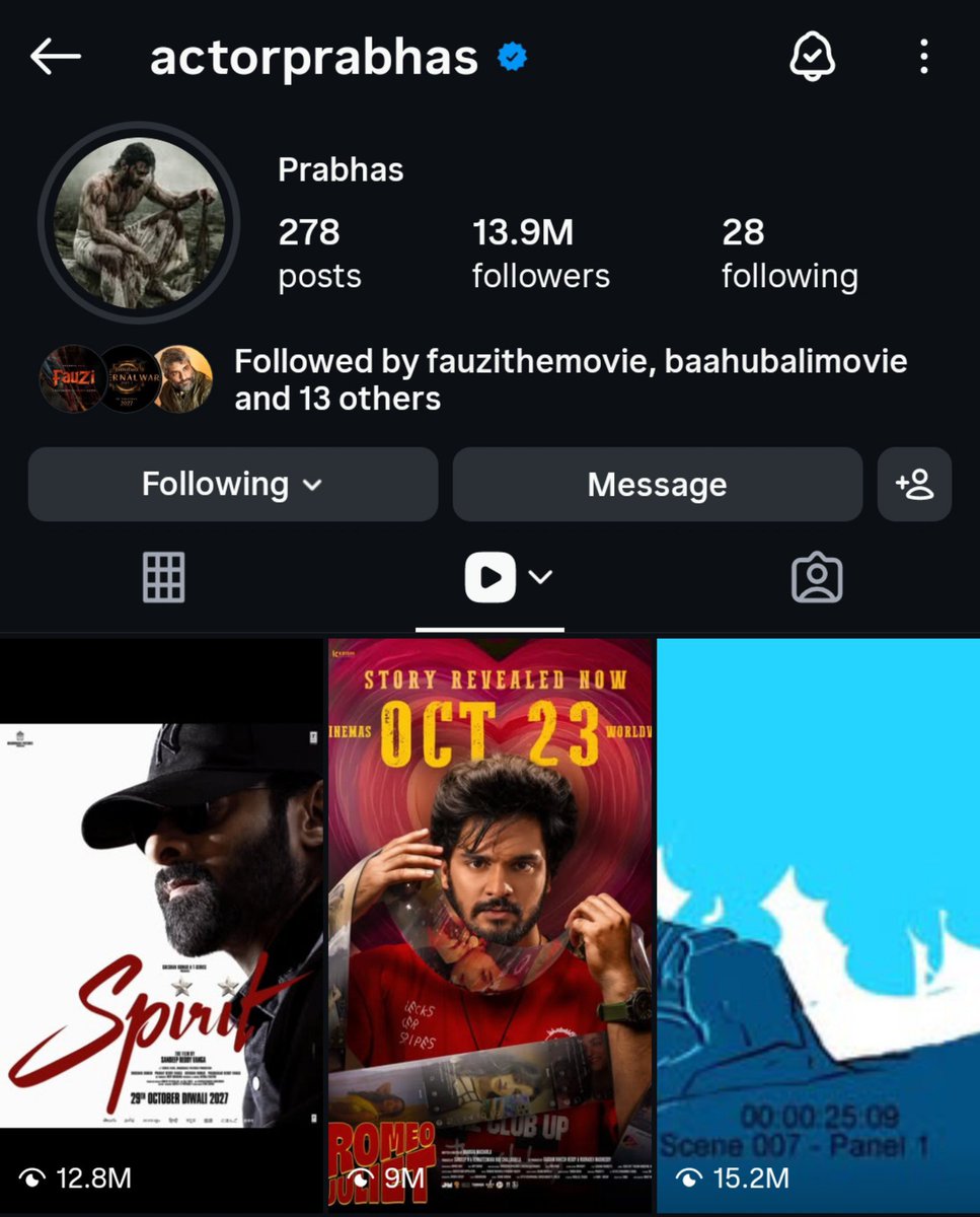 PrabhasNetwork_'s tweet photo. Just 7 HOURS, #Prabhas Post already Crossed 1 MILLION LIKES ๐ฅถ๐ฅ
Nearing 13 MILLIONS VIEWS ๐ฅต๐ฅ
The HYPE is MASSIVE ๐ฅโค๏ธโ๐ฅ๐ฅ๐ฅ
INDIA'S BIGGEST SUPERSTAR ๐๐
#SPIRIT #OneBadHabit #SpiritTheUnbreakable #SPIRITonOct29th https://t.co/MdEnI1Avlo