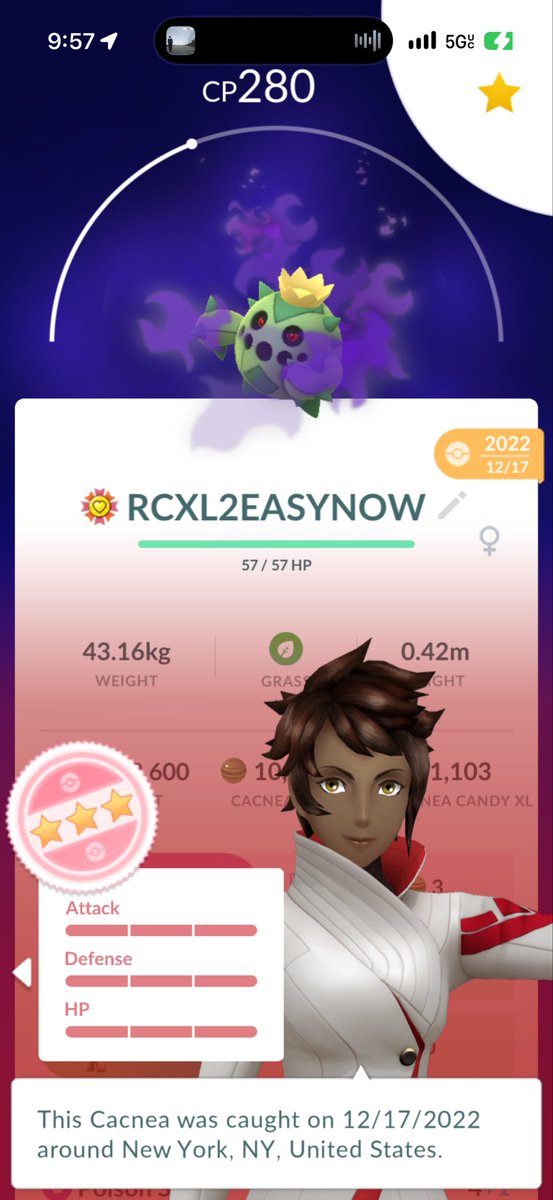 faithlessnyc's tweet photo. 10/18/2026 got the 1000 stantler &amp; Cacnea xl from the event. Fae = 1000 XL all guy #pokemongo https://t.co/JsY7mY0zyi