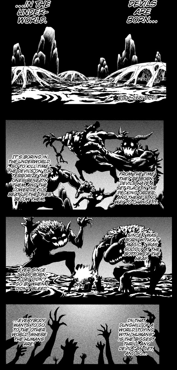 vl7_v7's tweet photo. #BlackClover
#بلاك_كلوفر 
شرح مبسط لما يسمى العالم السفلي موطن كل الشياطين
يتكون العالم السفلي من مجموعة من الطوابق مرتبطة بشجرة كليفوت موزعة بشكل متفرق شبيه جداً بعالم البشر من ناحية النظام الهرمي حيث له سلسلة هرمية لا يمكن لشيطان تجاوزها أبداً تحدد عند ولادته وهو نظام قاسي جداً https://t.co/4Z03svjKtl
