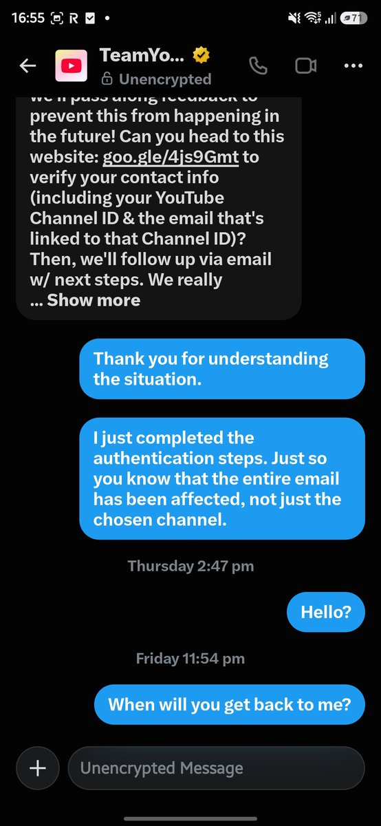 real_mccafferty's tweet photo. So after I started crying on camera begging @YouTube to help me with my situation they end up ghosting me and not even sending me an email after i filled out the form twice. @TeamYouTube is this how you treat someone who gave over 5 years of their life to you?
Will you please do something about this...?