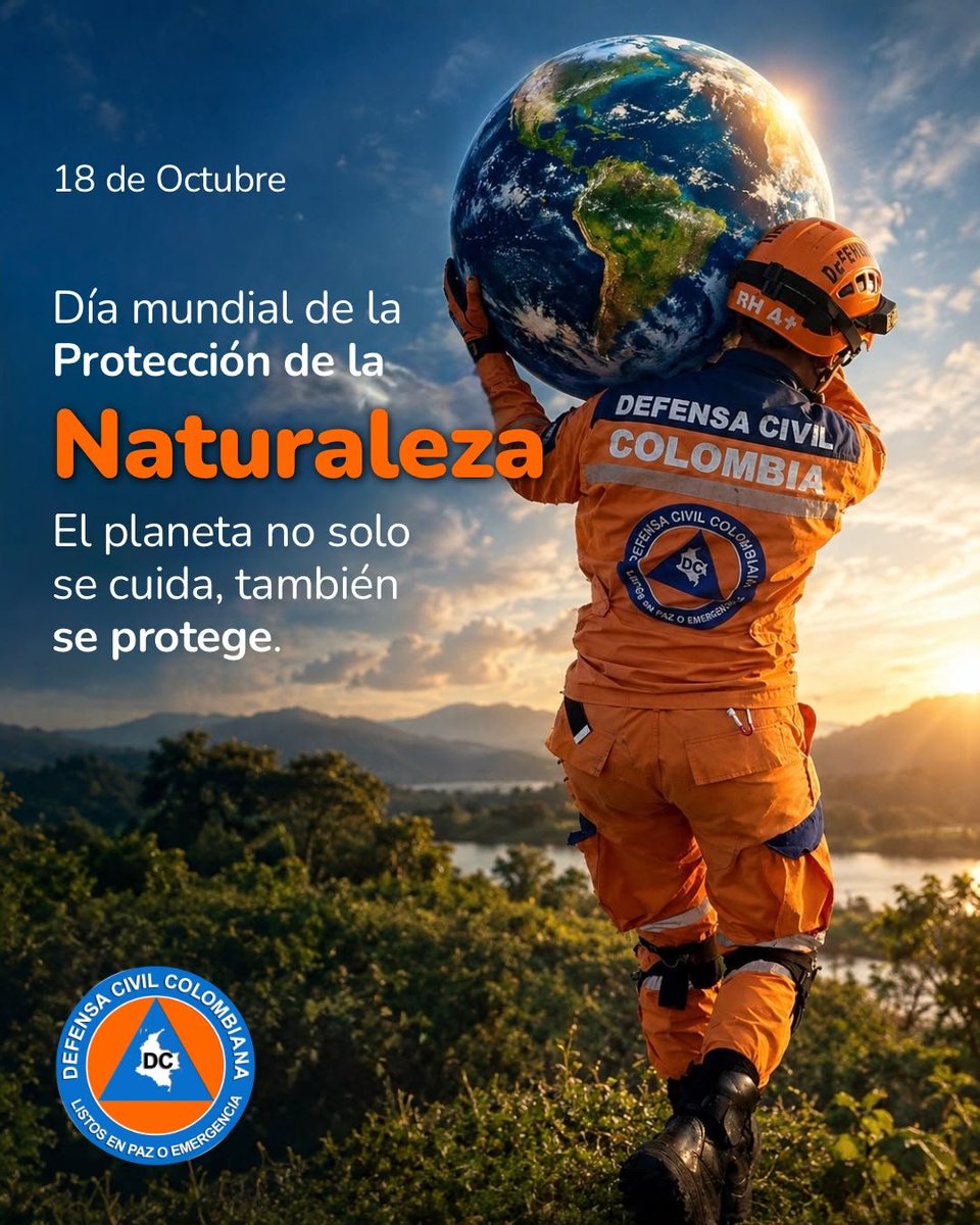 DefensaCivilCo's tweet photo. En la Defensa Civil Colombiana nos une el amor por la tierra.
Cada árbol, río y montaña que protegemos es el hogar que nos cuida. Prevenir incendios, cuidar el agua y respetar la fauna es un acto diario de amor por Colombia.

#DíaMundialDeLaNaturaleza #ListosEnPazOEmergencia🧡 https://t.co/KfmDNgW0Fz
