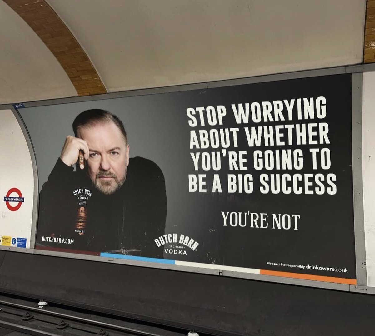 rickygervais's tweet photo. Americans! 
As you know, Dutch Barn will be available in The US from next month. Do you think I need to change my style of advertising for your country? https://t.co/A5dpH9KqMK