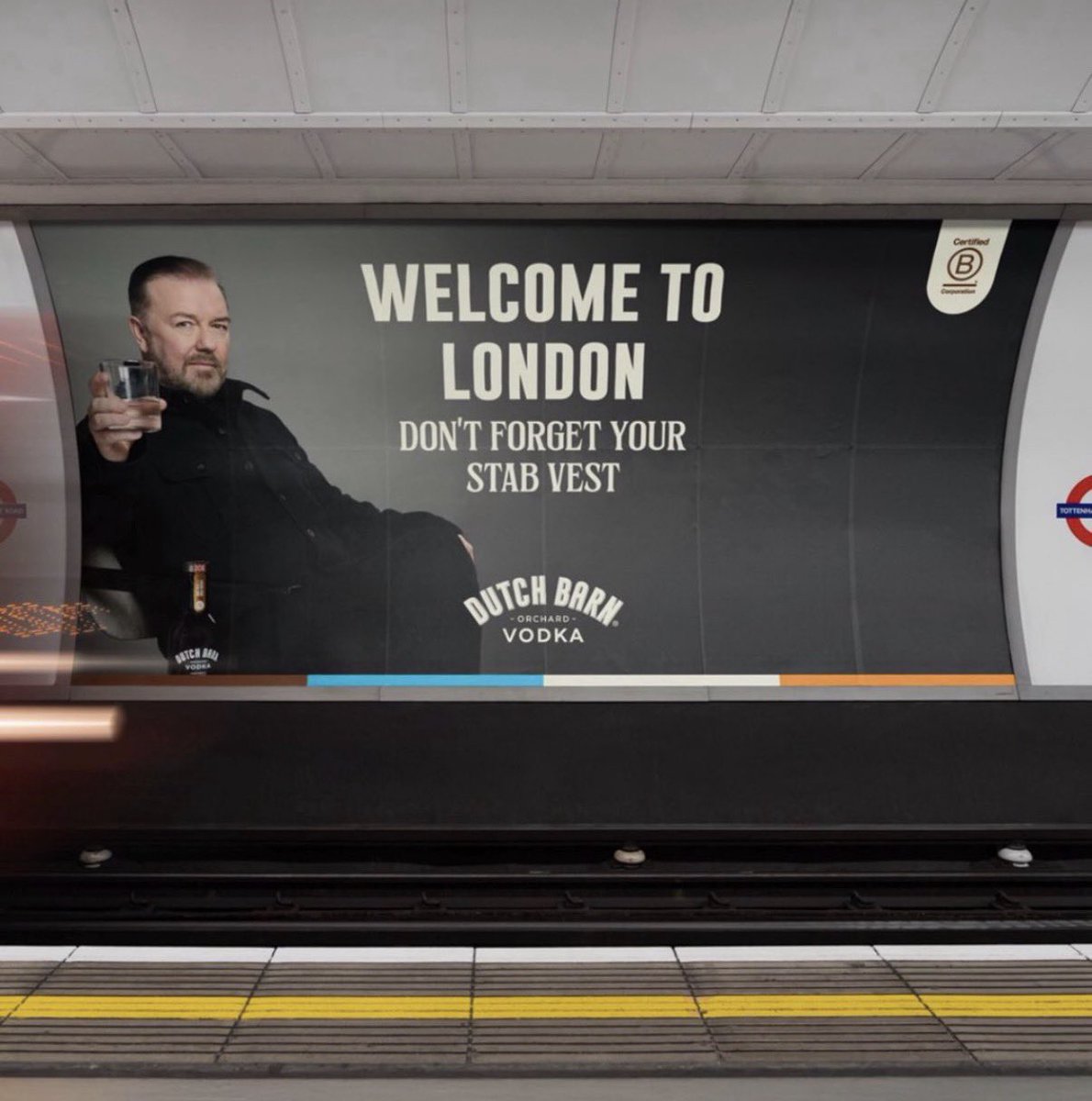 rickygervais's tweet photo. Americans! 
As you know, Dutch Barn will be available in The US from next month. Do you think I need to change my style of advertising for your country? https://t.co/A5dpH9KqMK