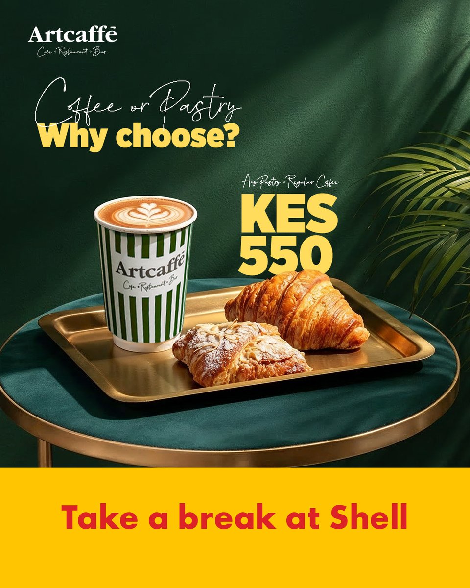 Shell_Kenya's tweet photo. Okay, important question…  Coffee or pastry first?  

Find us at participating Artcaffe outlets at Shell stations https://t.co/rKXG4k8p9H