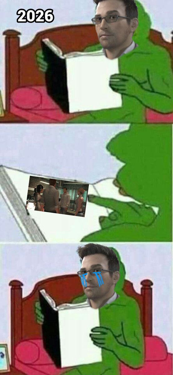 ACFirstCiv's tweet photo. Meme of the day: 

We were wondering what Shaun Hastings would feel in 2026 by thinking of his old crew. 
Will the Modern Day in Assassin's Creed ever return to the old Modern Day characters in your opinion? https://t.co/vu4UgEbleA