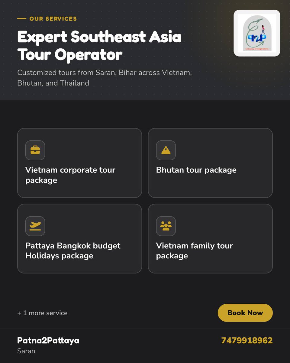 ysbe0506's tweet photo. Patna2Pattaya offers expertly planned sightseeing tours, Vietnam corporate and family packages, Bhutan trips, and Pattaya-Bangkok holidays from Patna. https://t.co/V2wHIU4u5t