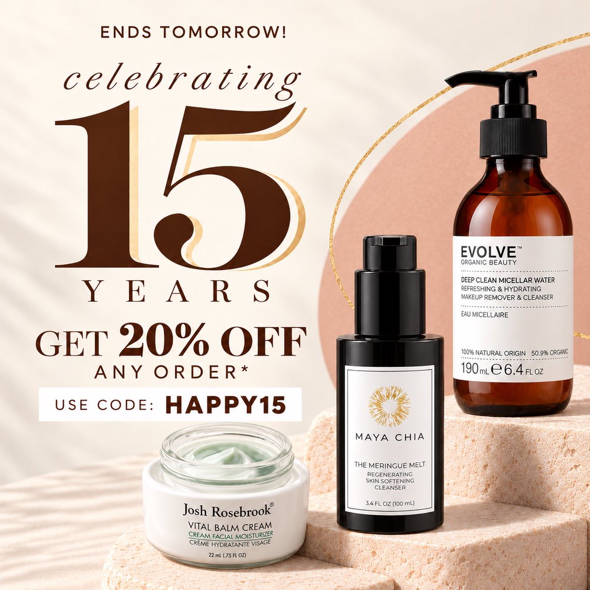 IntegrityBotani's tweet photo. Last call — our anniversary sale ends tomorrow! 🎉 Thank you for celebrating green beauty with us. Take 20% off any order with code HAPPY15 and stock up on your favorites before they’re gone.

Shop now: https://t.co/DB5mlDJEHI https://t.co/V8SOpBVBQi