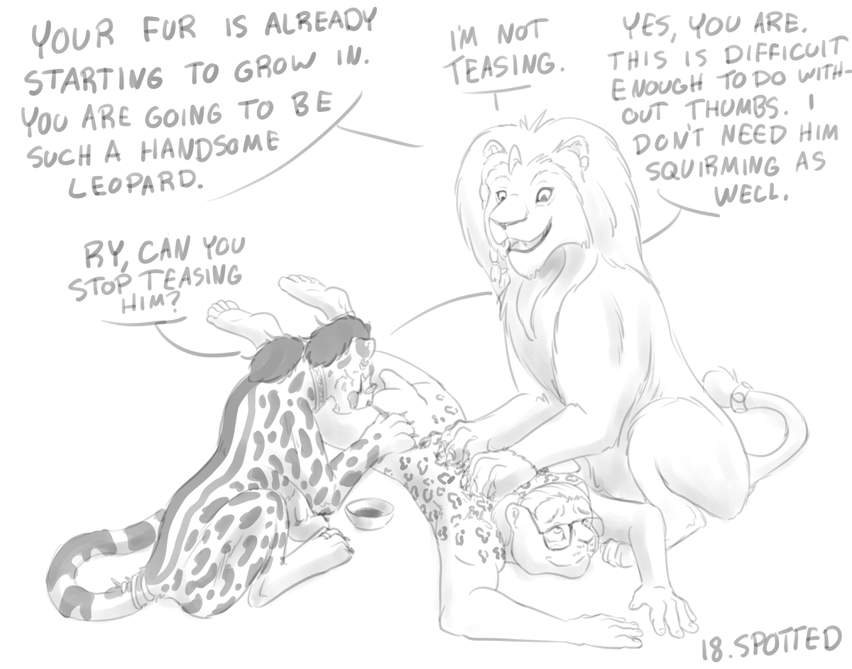 RoidhFox's tweet photo. Octransfur 18 - Spotted
It's always fun finding new ways to turn people into felines. Llwynog (FA) got the painted treatment.
#octransfur https://t.co/COv7UBtYFg