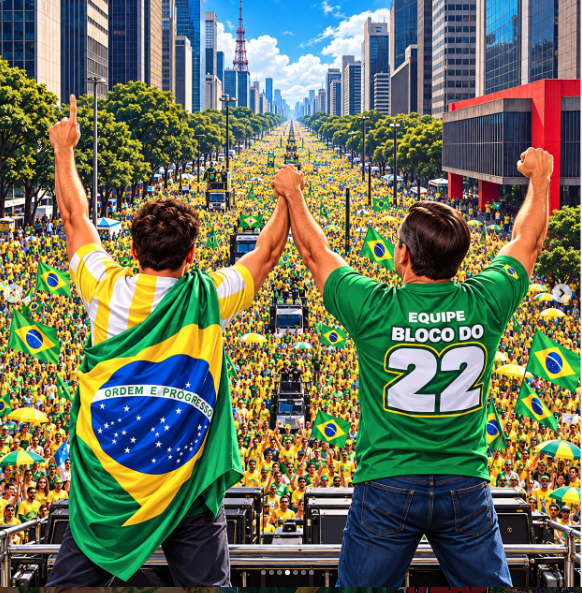 LunaBambam74's tweet photo. 🗣️ Parabéns São Paulo! 💛💚 Parabéns Brasil! ✨🇧🇷✨ Avenida Paulista lotada! 🤌🏼 #blocodo22
Povo brasileiro quer @flaviobolsonaro #presidente do Brasil! 🇧🇷
Obrigado @nikolasferreiradm - o maior cabo eleitoral de Flávio Bolsonaro! 🫶🏻 O piá gigante do país.
Obrigado São Paulo! 👏🏼
Vem com fé! ✌🏼✌🏼 O Brasil tem futuro! ⭐️🌟⭐️