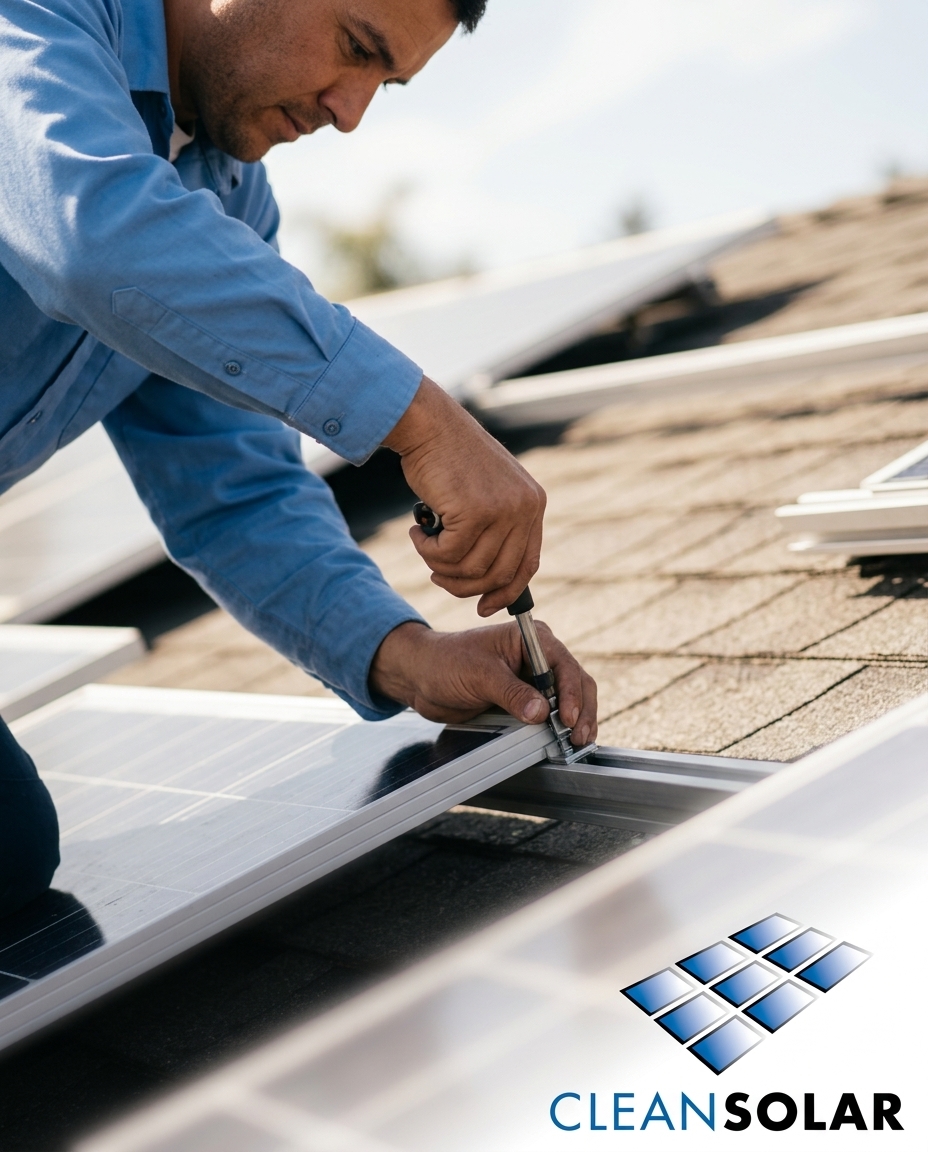 Clean_Solar's tweet photo. I hear neighbors worry solar will damage their roof. Actually, our crew seals everything tight to protect your shingles from that South Bay sun. We treat your home like our own. Visit our Koll Circle office to learn more! #SanJose #CleanSolar https://t.co/teZj6cOx72
