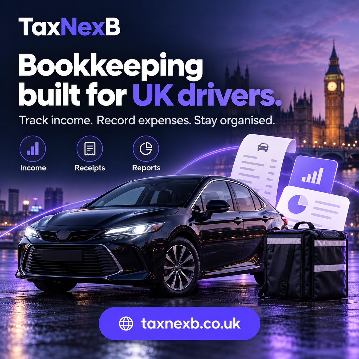 EdgeOriginapp's tweet photo. We built TaxNexB to help UK taxi, private hire and delivery drivers keep their books organised. 🚖🇬🇧

Track income and expenses, manage receipts, and see clear financial reports—all in one place.

https://t.co/rlnYm1kE5Q

#TaxNexB #Bookkeeping #UKTaxiDrivers https://t.co/T3IxP2GRsT
