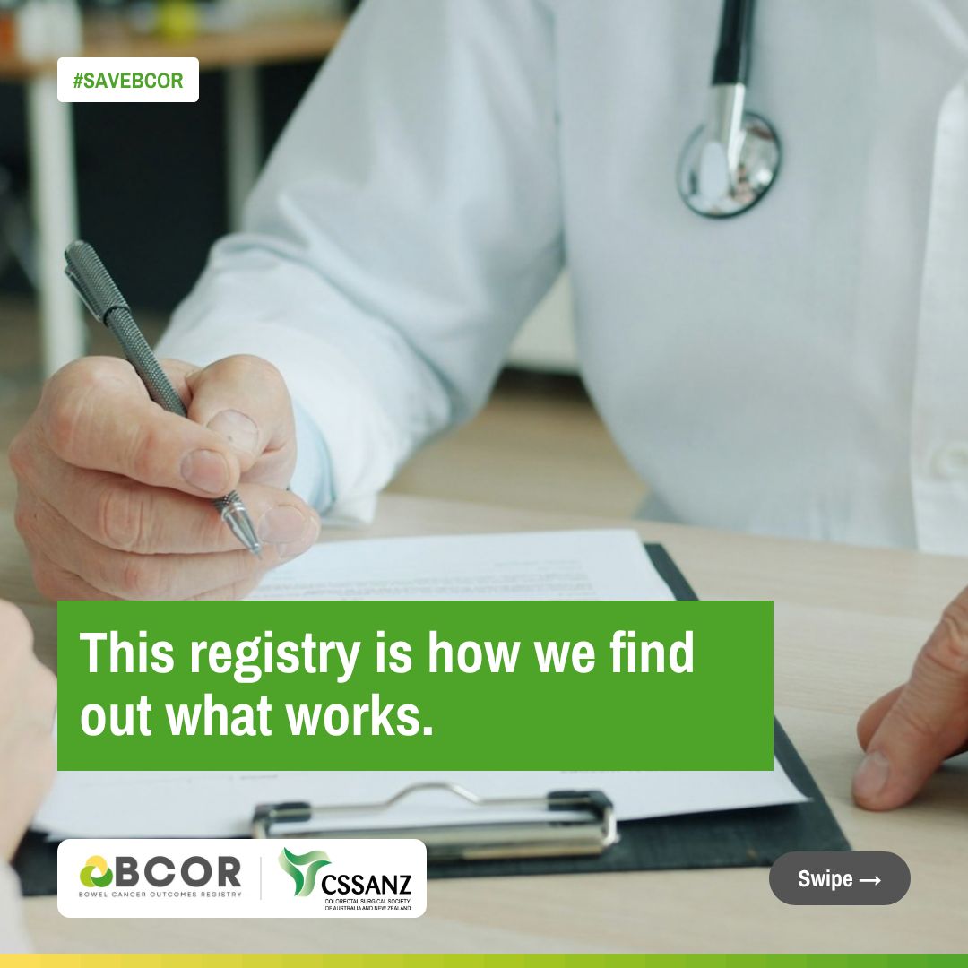 BCORORG's tweet photo. 1 in 13 of us will get bowel cancer. Over 68,000 patients’ outcomes. 19 years of data. One funding gap away from going dark. BCOR pauses on 18 Dec. Did you know this was at risk? #SaveBCOR #ClinicalRegistries @ACSQHC @Monash_SPHPM @RACSurgeons https://t.co/GOJS9NtwSQ