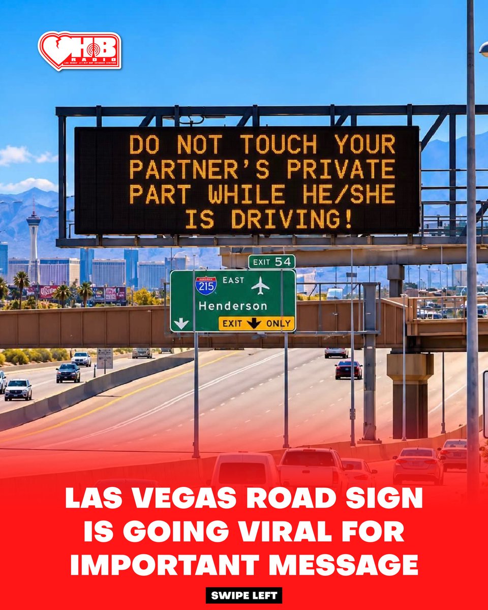HB_RADIO_LV's tweet photo. Las Vegas road sign is going viral for important message 😂 

#lasvegas #road #sign #viral #message https://t.co/s0O05F8jpg