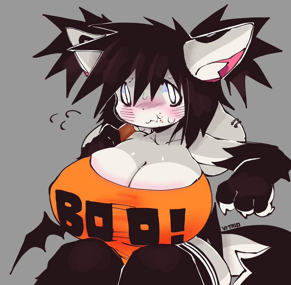 y2karat_'s tweet photo. spoopy girl’s been eating all the damn halloween candy again bruh #furry #furryart #art https://t.co/X6YOnopNeU