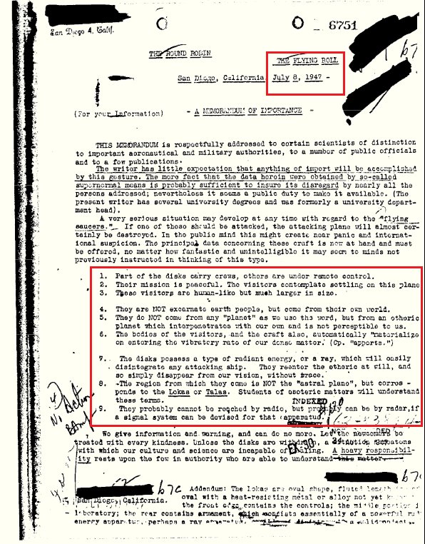 maniaUFO's tweet photo. Beings Are Visiting Us From Other Dimensions.

The document in the image is a real page preserved in the public government archives.

Known as "FBI File 6751" (found under UFO Part 01, Page 22 of the FBI Vault), it is frequently shared online as "proof" that the government secretly admitted interdimensional aliens exist.