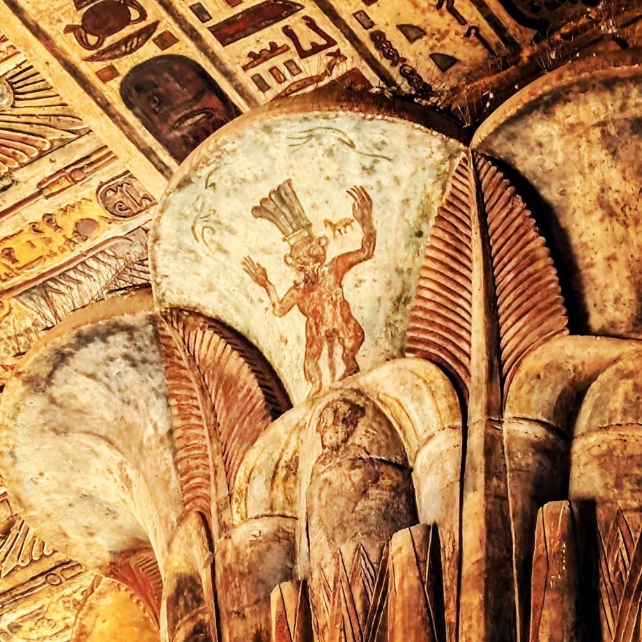 EarthTime's tweet photo. This is, I believe, the first great astronomer (&amp; architect of Göbekli Tepe), who initiated the plan to obtain a complete sky map; 2 of his epitaphs is 'The Opener of Time' &amp; "The Brilliant One".  He is the Alpha in the Alpha &amp; Omega. Temple of Khnum at Esna. @LennoxGina @LacyMB https://t.co/XrMozASv4J