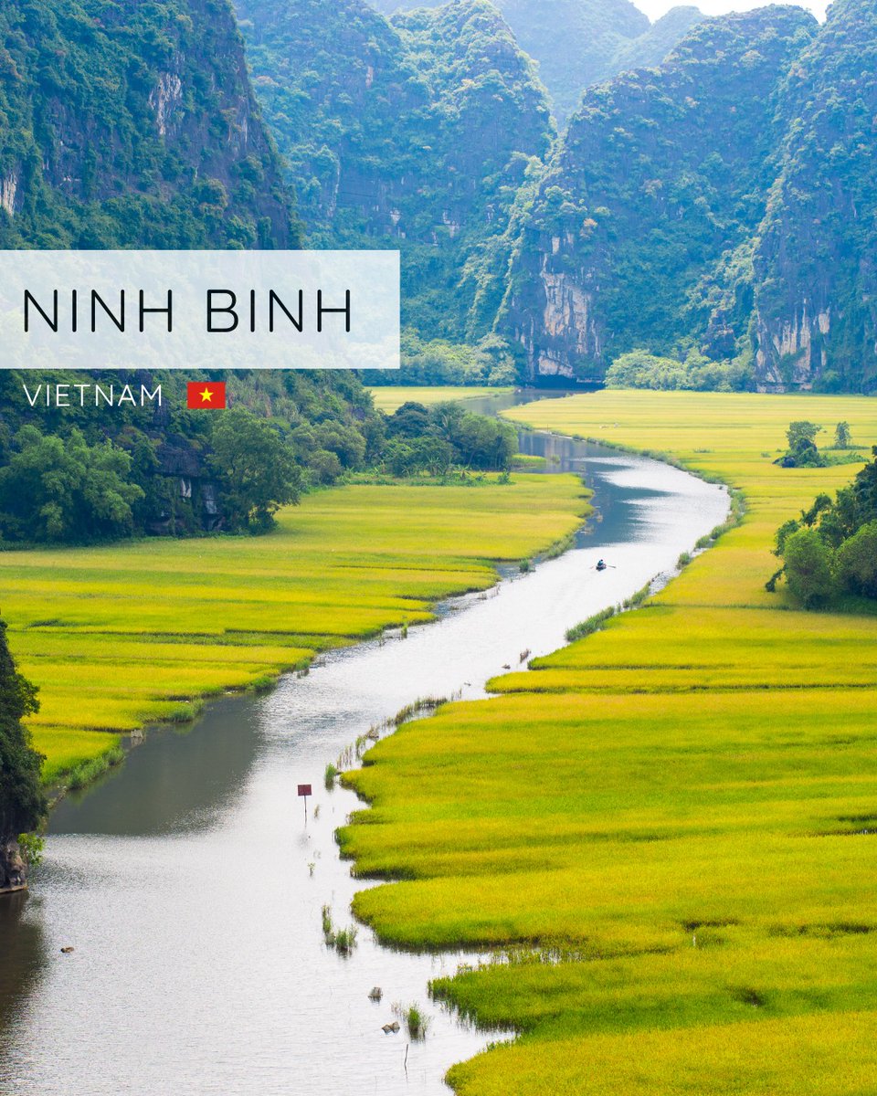 WCapriel's tweet photo. Ninh Binh, Vietnam’s “Halong Bay on Land, ” enchants with limestone karsts, emerald rice fields, winding rivers and hidden caves. A serene escape where nature, culture and rural life flow at a slower, more poetic pace. https://t.co/zNHnew94wO
