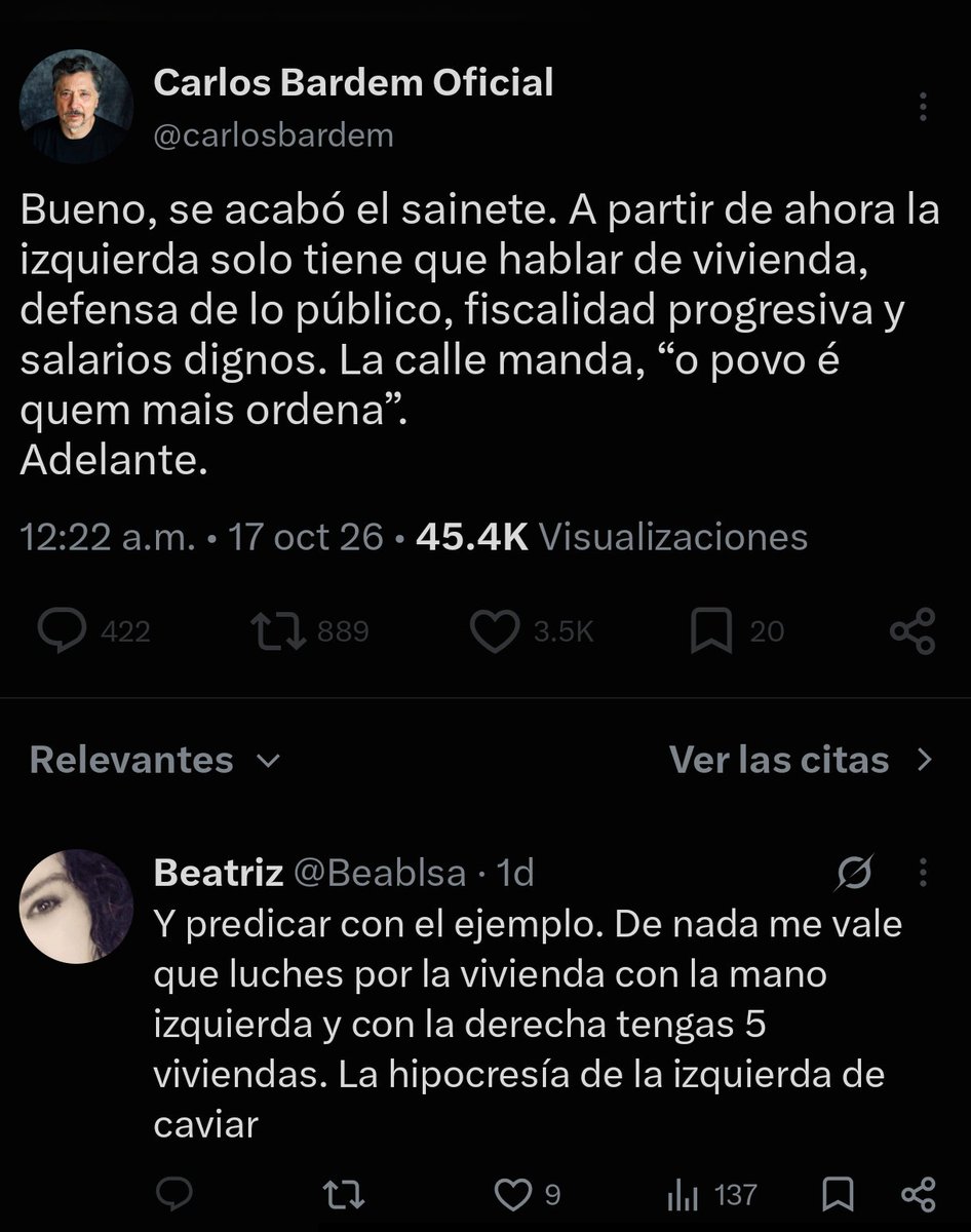 Beablsa's tweet photo. Vaya por Dios, que sanfadao Carlitos Bardem por ponerle a los que se dedica su empresa. https://t.co/aHoHesKG5w