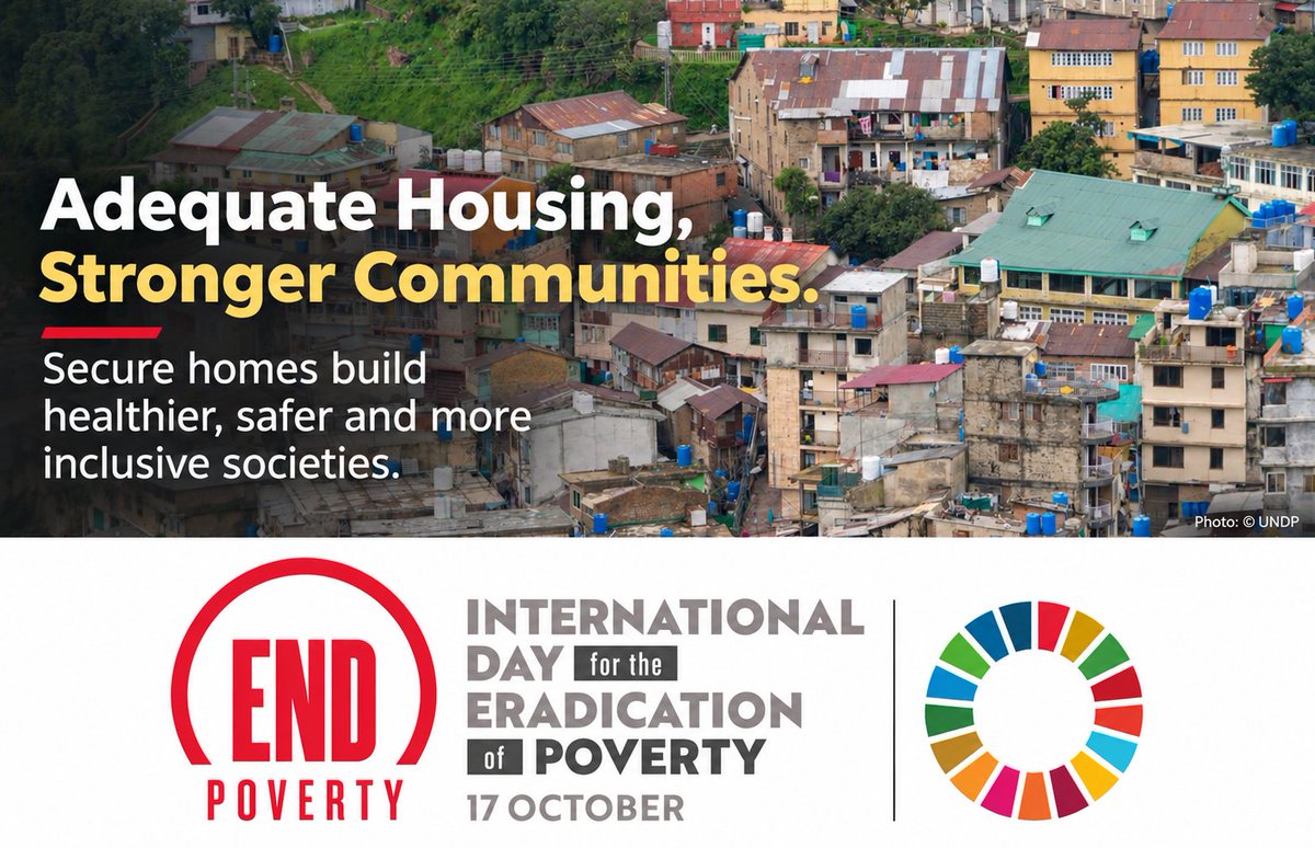 UN_Nigeria's tweet photo. 🏠Investing in safe, affordable housing helps break the cycle of poverty and creates opportunities for all.

On #EndPoverty Day, let's build inclusive communities where everyone can thrive.

🔗 https://t.co/Kjxu6IKdcj

#SafeHomesForAll #DohaDeclaration https://t.co/VGOxVlQ9se