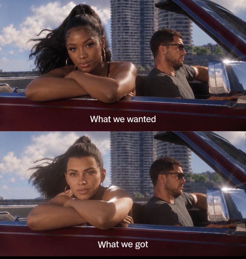 itzKronuzz's tweet photo. I think we can all agree GTA 6 should’ve went this route with “Lucia” https://t.co/KW3Le0PY9X