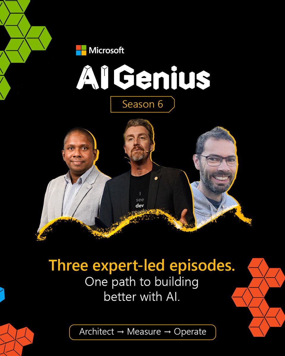 MSDevAsia's tweet photo. Building AI is just the beginning. The real challenge? Making it efficient, measurable and resilient.​ Microsoft #AIGenius Season 6 brings insights on architecting smarter workflows and operating AI at scale. Explore three episodes below. 👇 #MSAIGenius #MSDevAsia @MSFTReactor https://t.co/pc1oj5Wtil