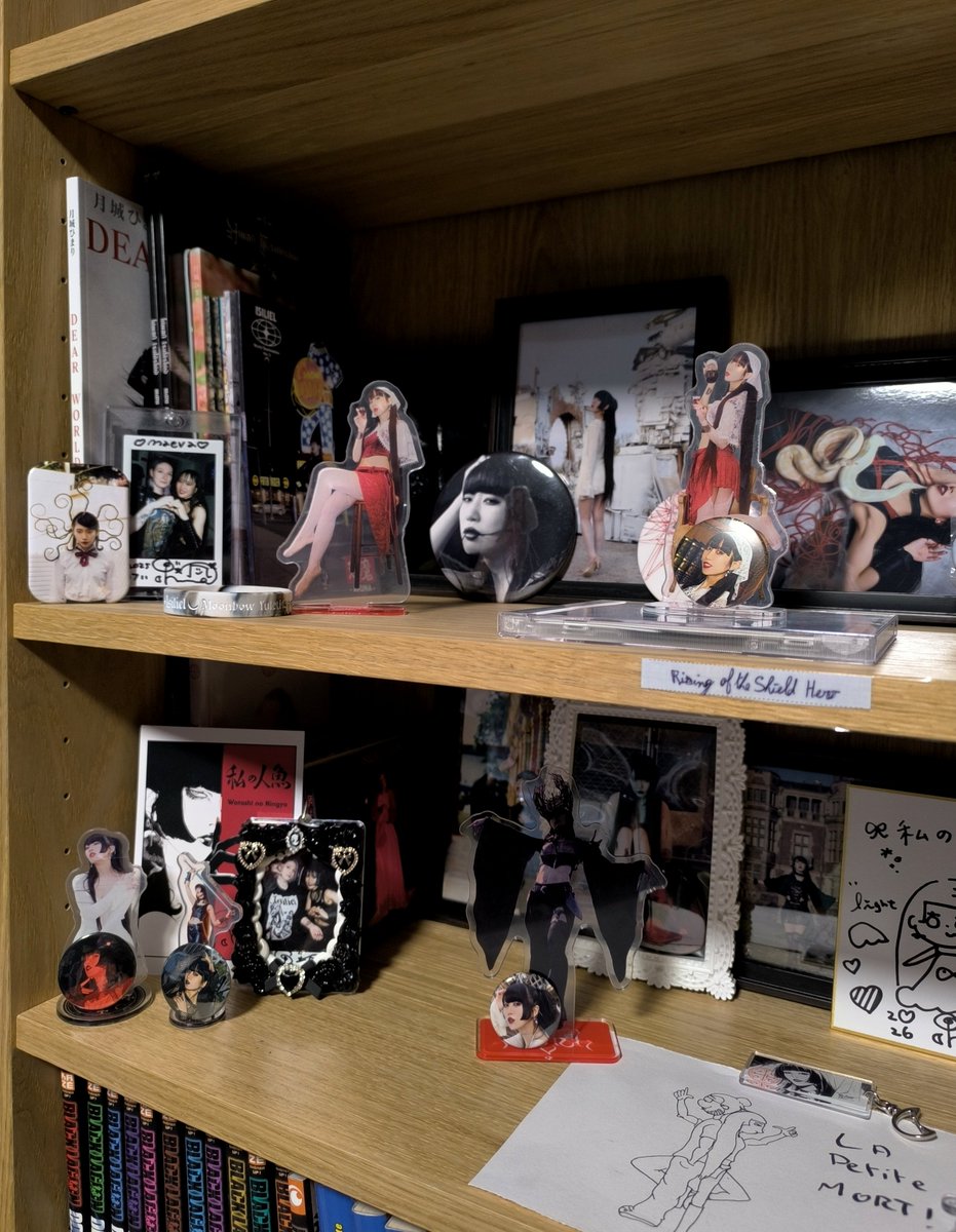 OmaeWa_Cos's tweet photo. Upgraded my @Isiliel_jp / @himari_tsuki shelf ! My fiance moved his manga to another one so I could have two Isiliel shelves 🥹
There is also @Ju_Dourau's drawing and @ningentaiho's artwork ❤️🔥
#HimaPower ᕙ( • ‿ • )ᕗ https://t.co/2ph9ZpP4vz