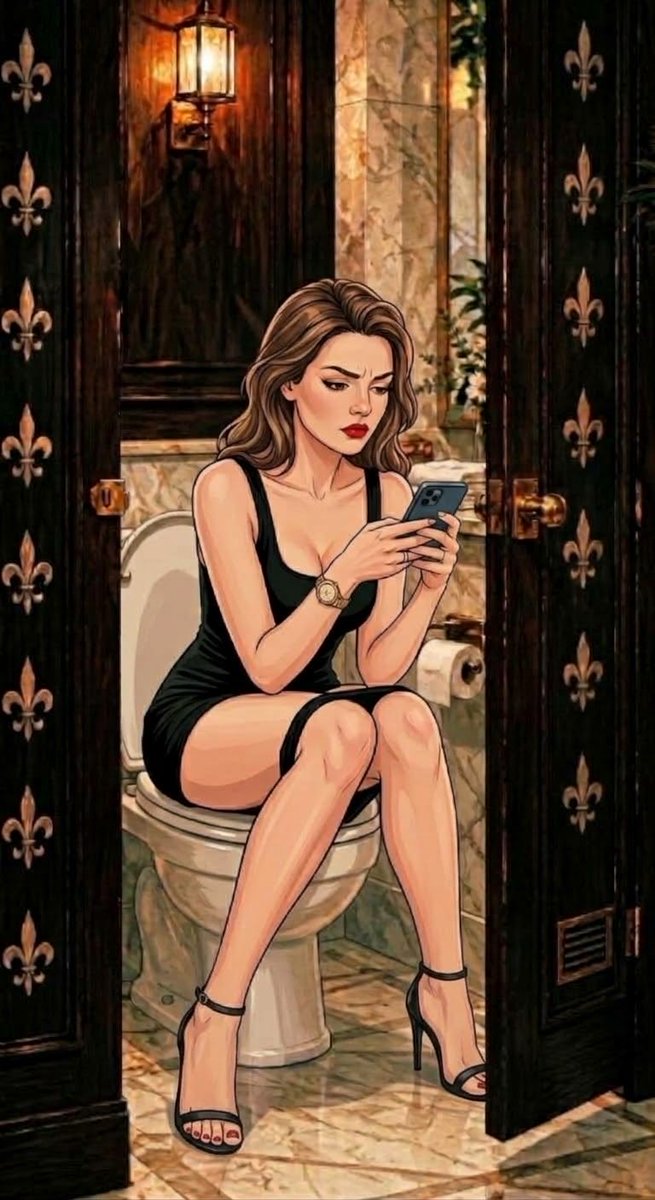 RexLucianAI's tweet photo. #VixenTale n°1/♾️ | Chapter V

Restroom. Tina is trying to get a grip. Mike's got her all worked up 🥵

Doors banging. Can't focus. That low, needy ache just won't quit. Buzz. 
Phone! 📲

“Konrad?”
Nope. Unknown…
“It’s Kenji, babe! Remember me?” 
Oh, she remembers. Grad school. 
A party. Their accidental threesome… that's where all started with Konrad!

“Heard you and Konrad are in New Orleans? Yeah, also married… since three years! You guys should come over, meet my wife…” 🤗

Sweet. Teasy. And now she's even more on edge! 🫦  
She stares at the screen for a second. 
Then she hits redial on Konrad…

Back to the bar. Head full of memories…

Day 1 @VoluptasVixen 
#HotwifeStory #SpicyWife 
🔞 Fictional. All coincidences accidental