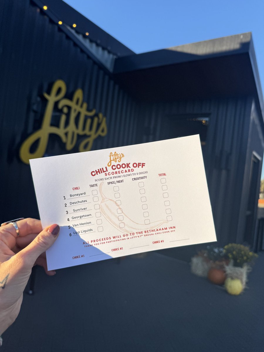 BendJustys's tweet photo. Chili Score Cards are ready. See you this afternoon to raise some money for our community. #inBend #BendStrong https://t.co/xTbmniKzmi