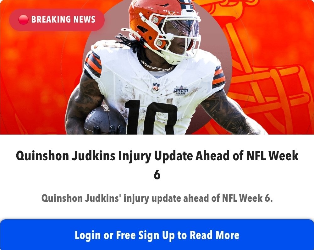 InsideInjuries's tweet photo. Quinshon Judkins is OUT Week 6
https://t.co/KX2cO0L6Wg https://t.co/leHTs1RRbn
