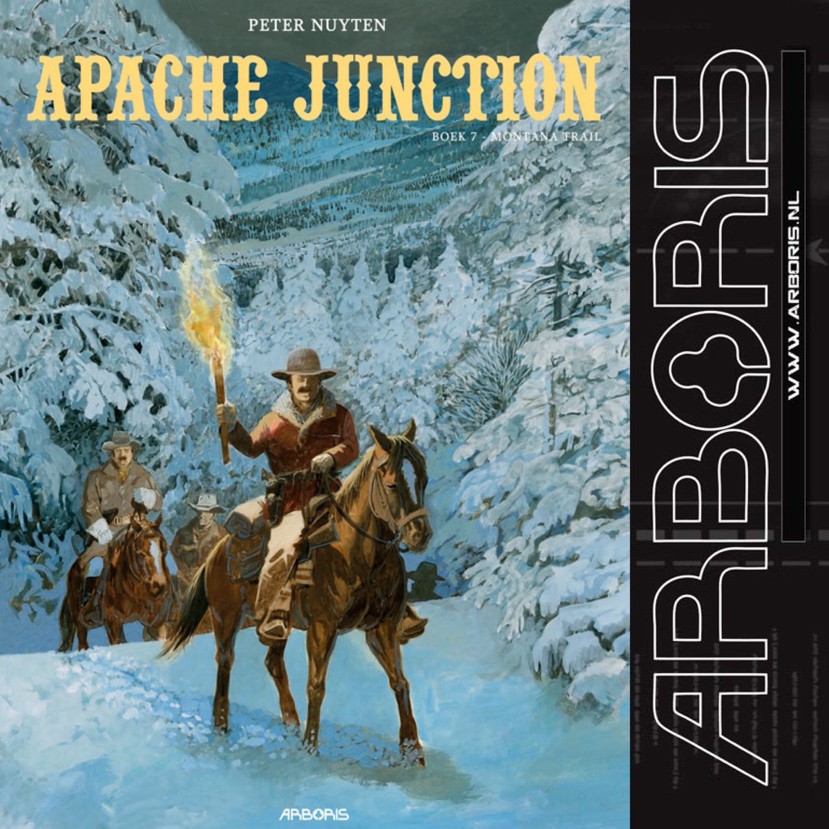 uitgeverarboris's tweet photo. Zaterdag: ONS in Deventer: Peter Nuyten signeert Apache Junction 7, met beurseditie! Bestel alvast bij je Stripwinkel of op https://t.co/zkVrl63gqr #strips #stripboeken #uitgeverij #uitgeverijarboris #arboris #PeterNuyten #ApacheJunction #luxe #western #Blueberry #undertaker https://t.co/hAA1iG5AWL