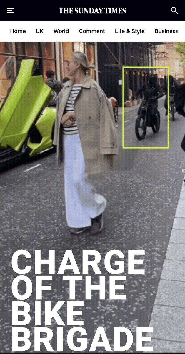 PeterStuart3's tweet photo. Extremely thorough investigative piece on the sale and policing of illegal e-bikes in the UK in The Sunday Times today.

Also a very cool interactive design, definitely beats a long block of text.

https://t.co/PHaYY30O1z https://t.co/kFputIUmRH