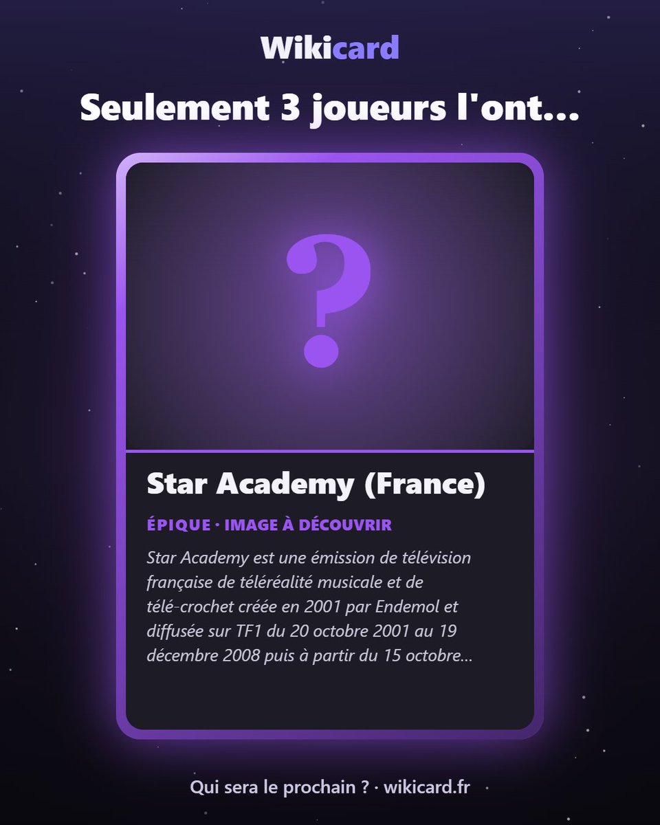 zitrouille1's tweet photo. Il est encore temps de trouver la carte de la Star Academy sur https://t.co/5VmZCMMQ4v

 #StarAcademy https://t.co/C7zqdUD3pI