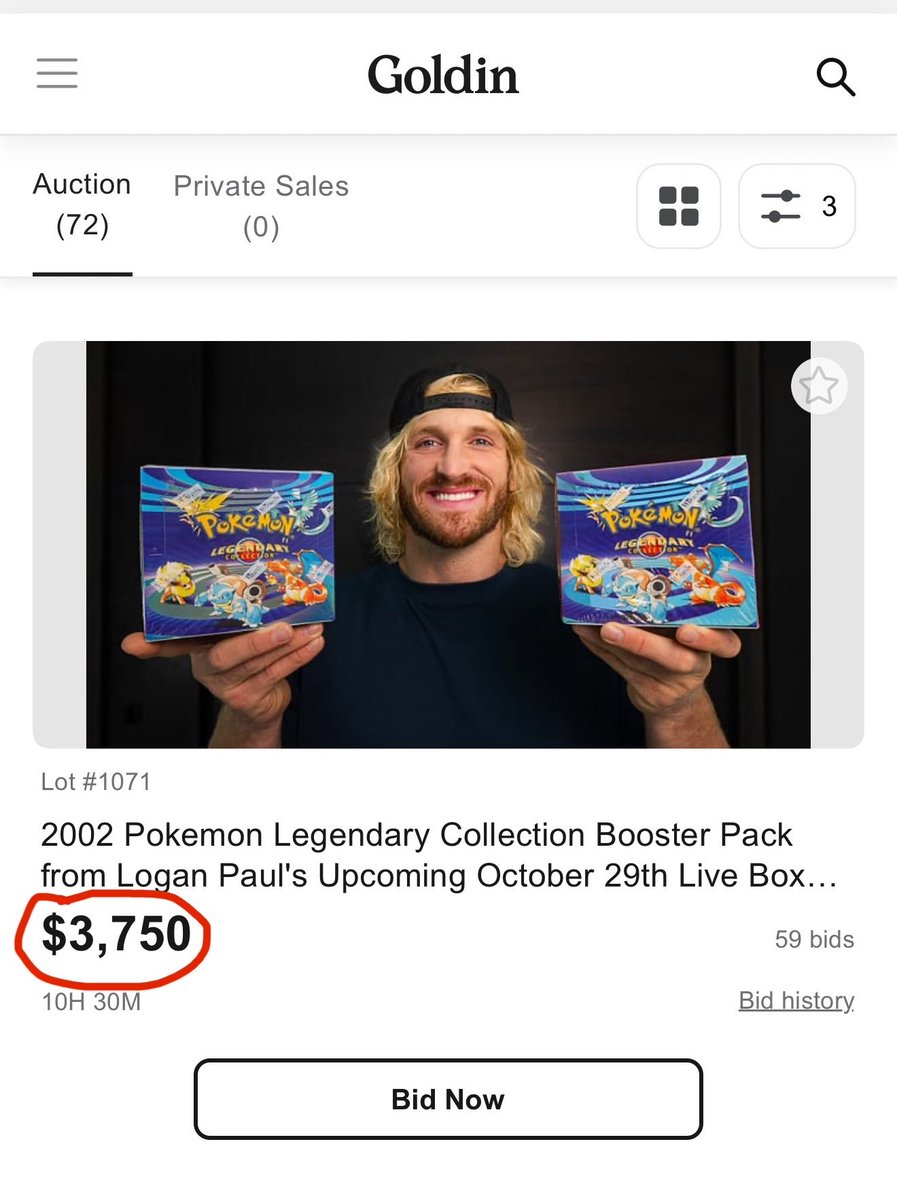 LoganPaul's tweet photo. auction ends tonight friends. two boxes of the hottest set in Pokémon &amp; your chance to acquire some of the coolest cards in the hobby PLUS  be a part of another epic live stream… 

🗓️ Oct 29, 6p EST https://t.co/XBnCumDkyj