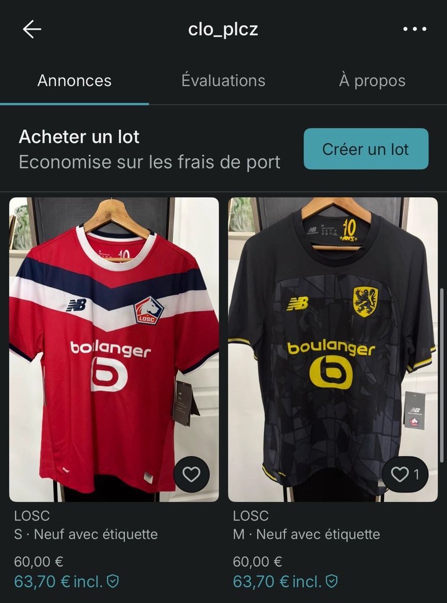 lacarabfutbol's tweet photo. Durante las ‘protestas’ en Lille🇫🇷 hubo saqueos en la tienda del equipo y horas después las prendas ya están a la venta en Vinted. 

No le han quitado ni la alarma anti robos🤦🏻‍♂️. https://t.co/E3qrecail5