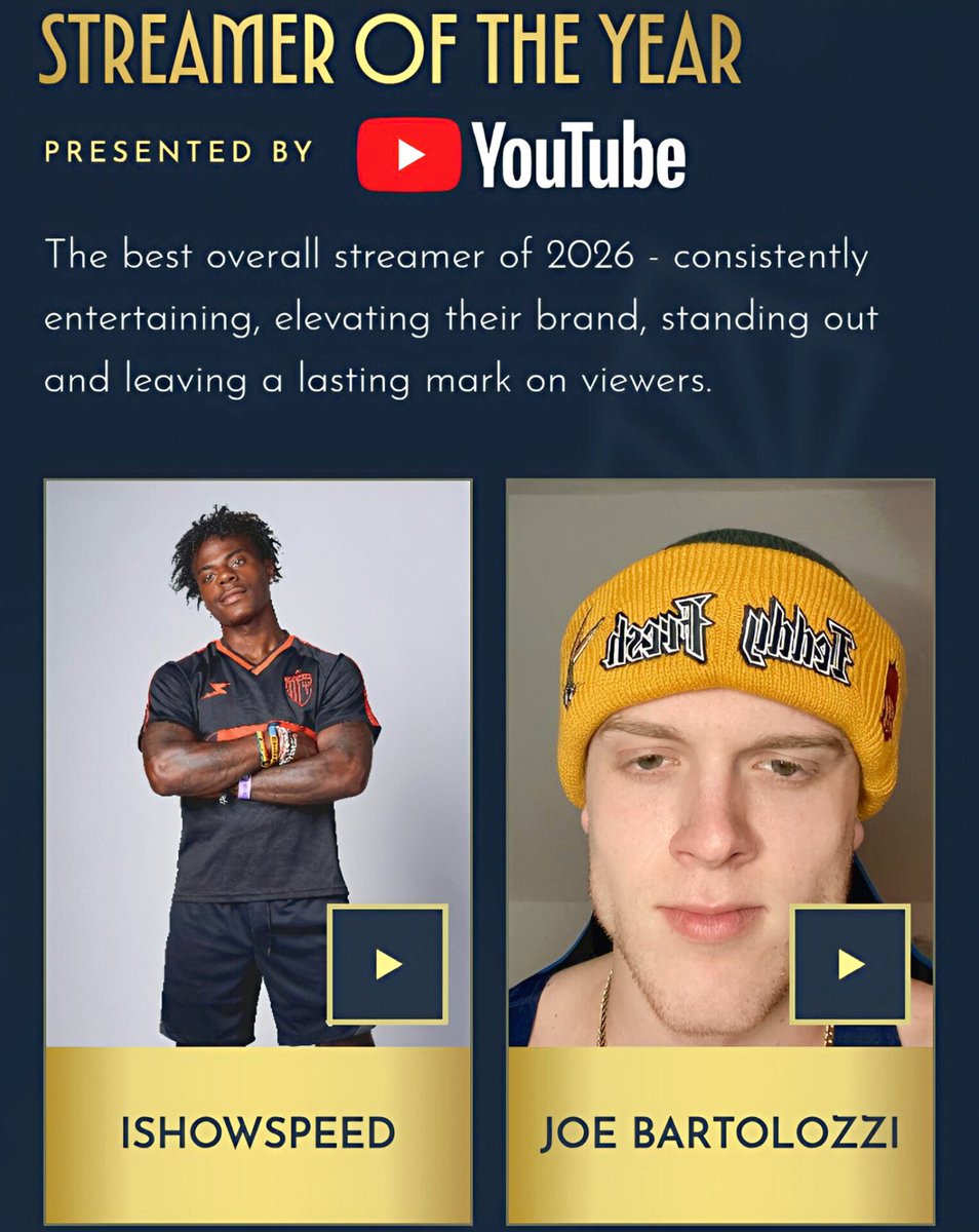 AmaanAb59439705's tweet photo. Guys make sure to vote speed and also make sure this guy goes 0/3 

kinda disrespect to soty category that a breakout streamer who isnt even winning that award is in soty category 😭

glazing his friend cuz he damn well know he aint done shit to be here and isnt winning anything https://t.co/D9CvnIKwh1