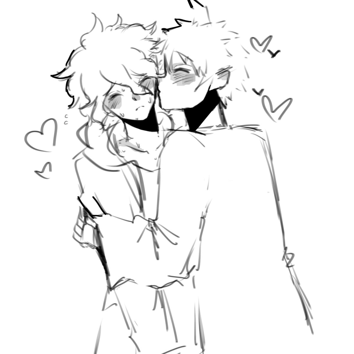 nyaniakii's tweet photo. ibis paint deleted the one i was gna draw so heres a doodle of elis komahina dd!hajime au 🥹 
#komahina #sdr2 #danganronpa #nagito #hajime https://t.co/zsQG4leY4n
