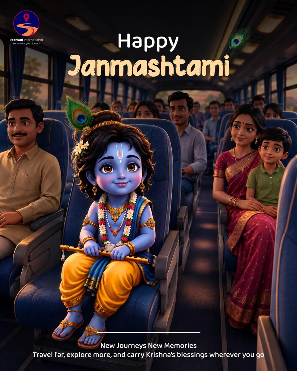 naamiiranda's tweet photo. Celebrate Janmashtami with devotion, joy, and meaningful journeys. Travel comfortably with Redmud International, explore sacred destinations, and carry Lord Krishna’s blessings wherever you go. May peace and happiness fill your family’s days. https://t.co/MUkDUE6Q8m