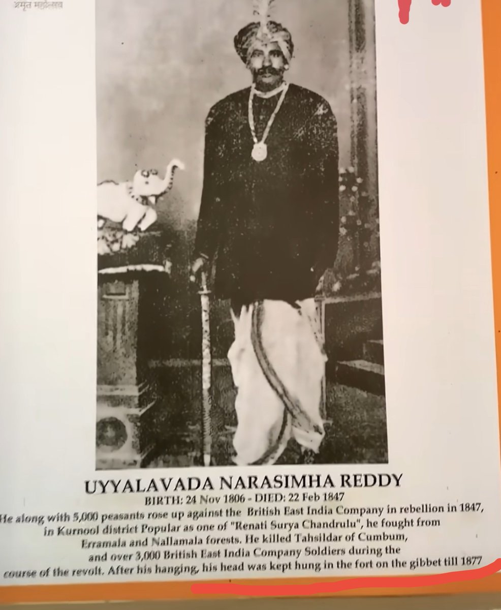 prashnaluu's tweet photo. Uyyalavada Narasimha Reddy head was hung for 30 years 
Mee research ki kudoss anna 
#Ranabaali
@Rahul_Sankrityn https://t.co/seTQg7j9bg
