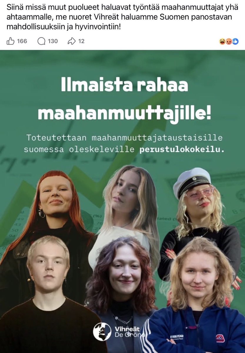 _Lucia_N's tweet photo. Itsetuhoinen empatia ja toksinen feminisaatio, todiste nro 5467.

Mielenterveyspalveluja nuorille?
Ei!
Tukea lapsiperheille?
Ei!
Ihmisarvoista hoivaa vanhuksille?
Ei!
Nopea hoitoonpääsy?
Ei!
Työtä, kevyempää verotusta?
Ei!
Kohtuulliset elämisen kustannukset?
Ei!
Turvalliset kadut?
Ei!
Yrittäjyyteen kannustaminen?
Ei!
Ilmaista rahaa maahanmuuttajille?
KYLLÄ, KYLLÄ, KYLLÄ!

Kuka näitäkin äänestää? 😳

@vihreatnuoret