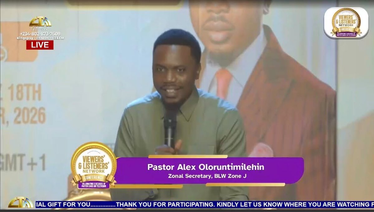 Lwresponsewwul's tweet photo. THE H.E ZONAL SEC. IS LIVE🔥🔥🔥

Viewers' and Listeners' Network Conference is Live Now!

Participate
https://t.co/cofLFCX0ce

Download the CLoveWorld App
https://t.co/pbBDNIjVUv 

#cLoveworld
#VLNC2026 #VLNCBLWZONEJ #VLNC #BLWZONEJ https://t.co/sZMTKOiA8J